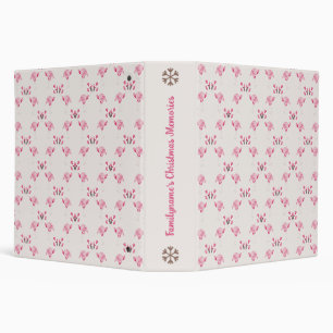 Create Your Own Peppermint Christmas Flamingos 3 Ring Binder