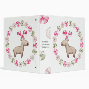 Create Your Own Peppermint Reindeer Christmas 3 Ring Binder