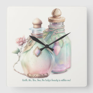 Create Your Own Perfume Bottles Square Wall Clock