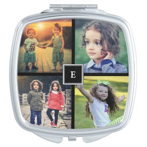 Create your own personal family photo collage compact mirror