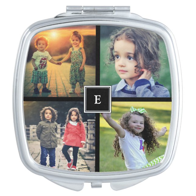 Create your own personal family photo collage compact mirror (Front)
