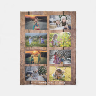 Create your own personal family photo collage fleece blanket