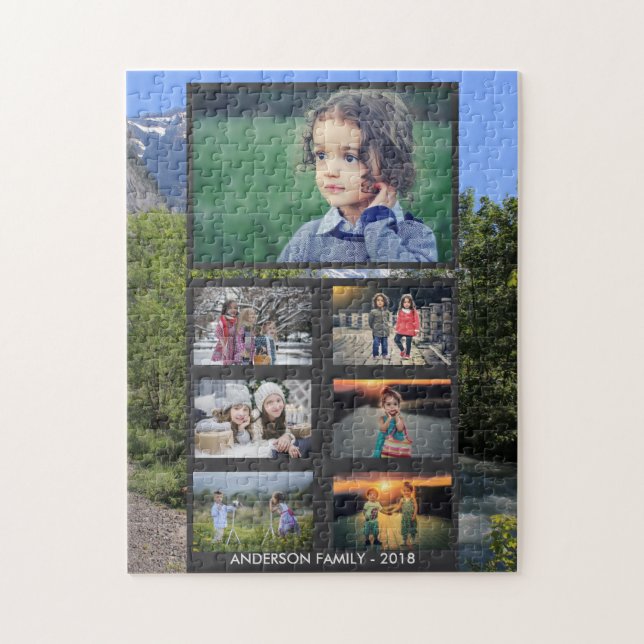 Create your own personal family photo collage jigsaw puzzle (Vertical)