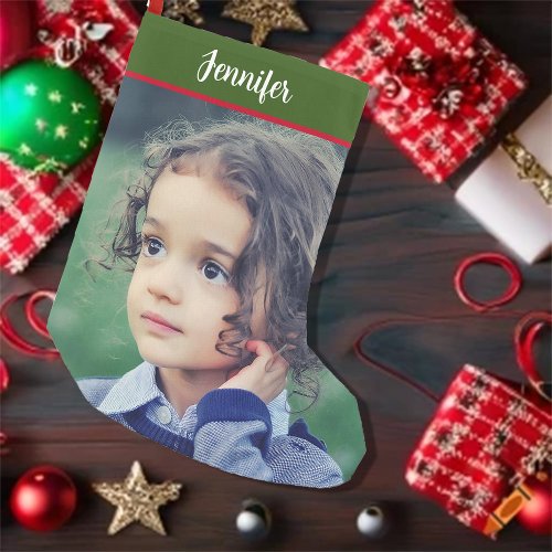 Create your own personal full photo christmas small christmas stocking