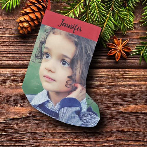 Create your own personal full photo christmas small christmas stocking