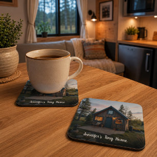 Create your own personal tiny home photo beverage coaster