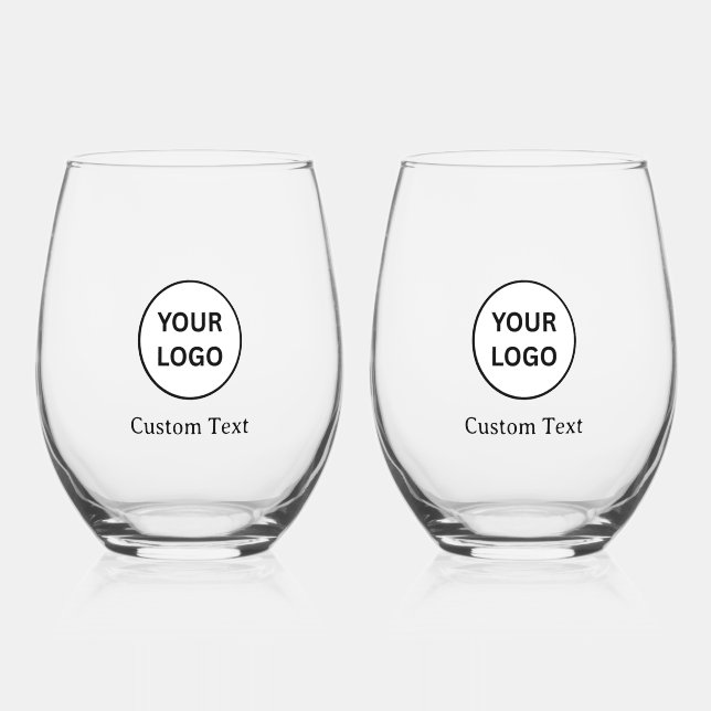 Create Your Own Personalize Add Logo, text Stemless Wine Glass (Front)