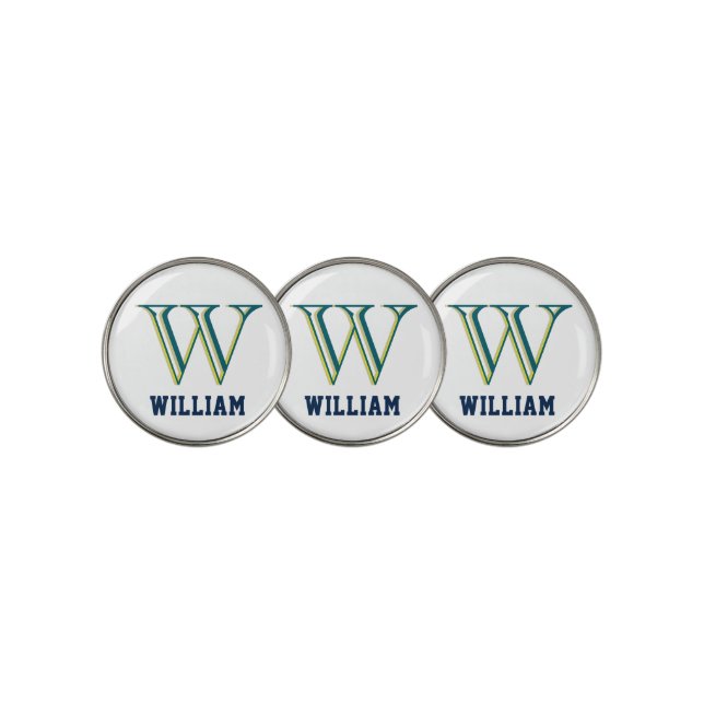 Create Your Own Personalize Branded Monogram Golf Ball Marker (3 Up)