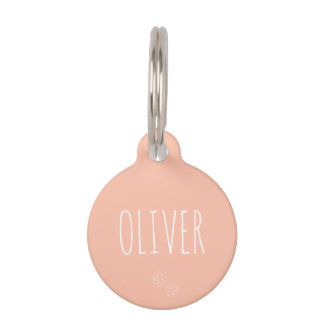 CREATE YOUR OWN PERSONALIZE DOG TAG CORAL WITH PAW