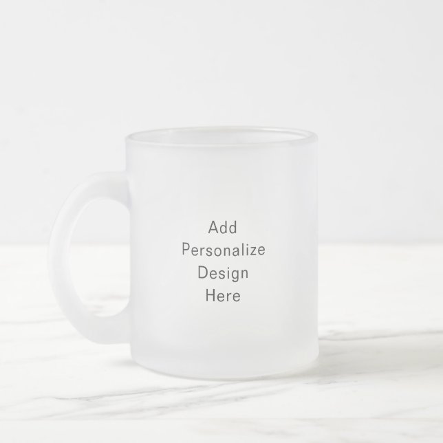 create your own personalize frosted glass coffee mug (Left)