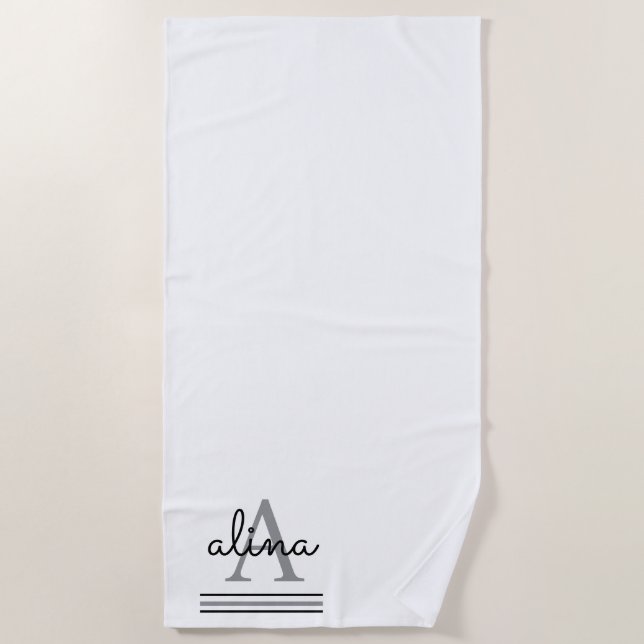 Create Your Own Personalize Monogram Beach Towel (Front)