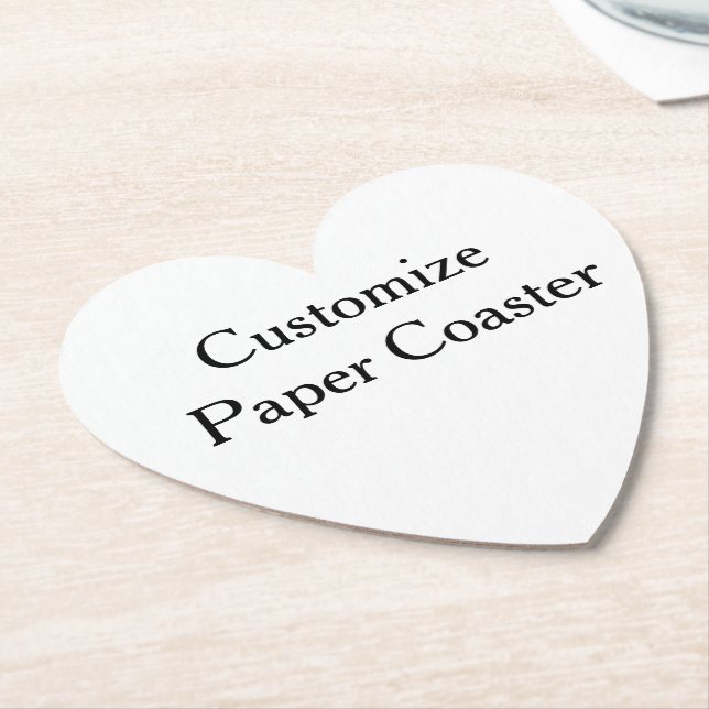  create your own personalize simple Heart Paper Coaster (Angled)
