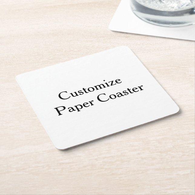  create your own personalize simple Square Paper Coaster (Angled)