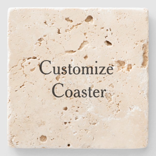  create your own personalize simple Travertine Stone Coaster (Front)