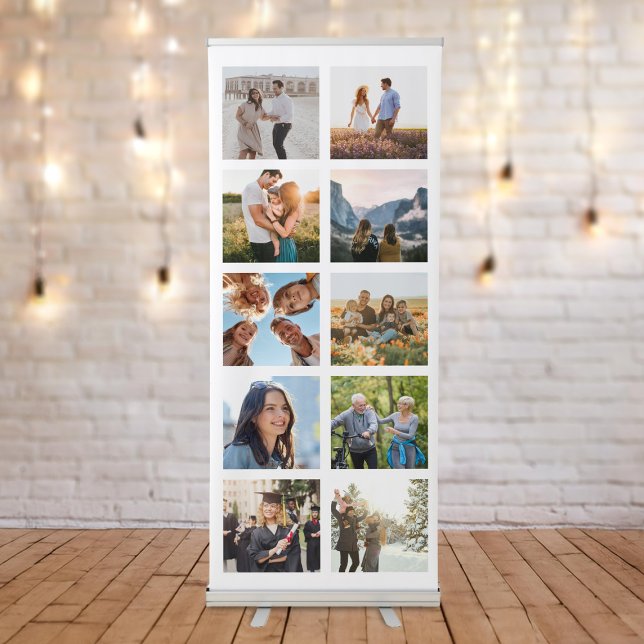 Create Your Own Personalized 10 Photo Collage Retractable Banner (Creator Uploaded)