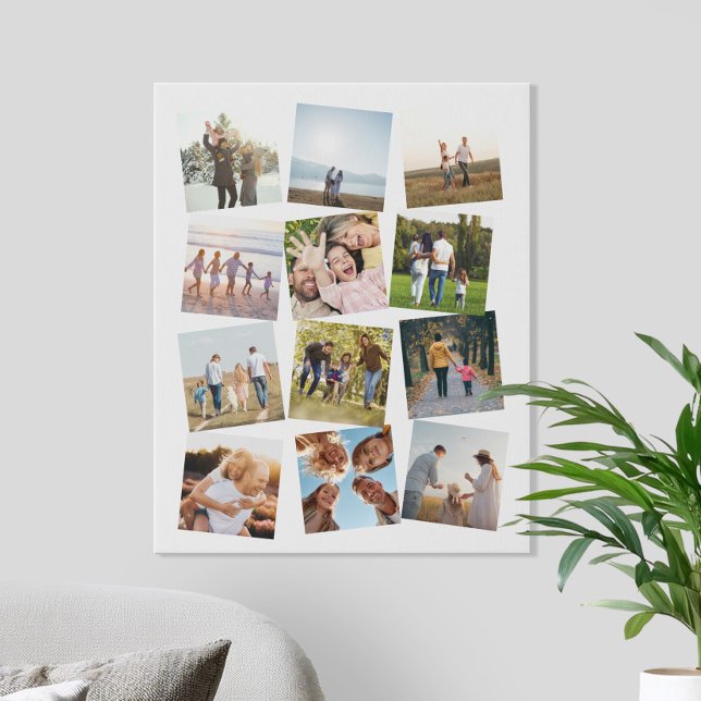 Create Your Own Personalized 12 Photo Collage Faux Canvas Print (Creator Uploaded)