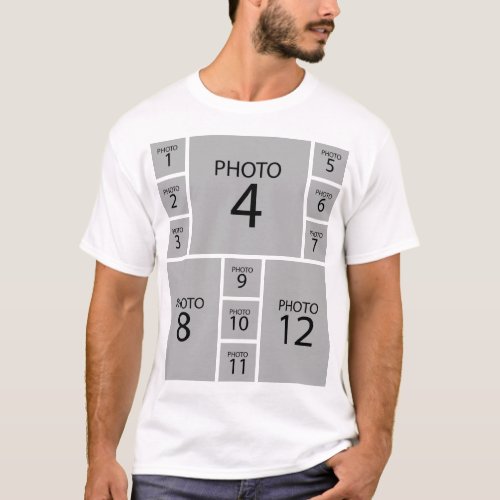 Create your own Personalized 12 PHOTO COLLAGE T_Shirt
