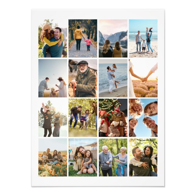Create Your Own Personalized 16 Photo Collage (Front)