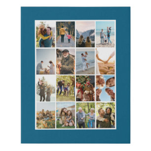 Create Your Own Personalized 16 Photo Collage Faux Canvas Print