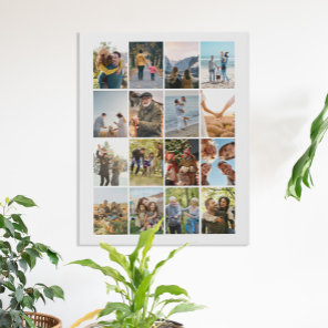 Create Your Own Personalized 16 Photo Collage Faux Canvas Print