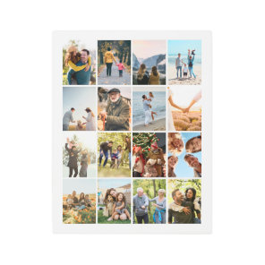 Create Your Own Personalized 16 Photo Collage Metal Print