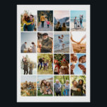Create Your Own Personalized 16 Photo Collage Poster<br><div class="desc">Create your own photo collage poster featuring 16 of your favorite pictures.</div>