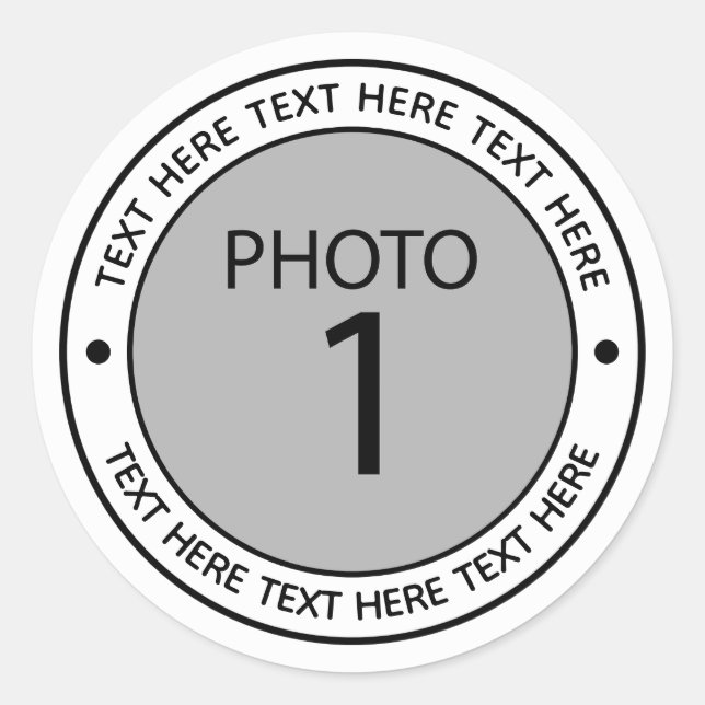 Create your own Personalized 1PHOTO Classic Round Sticker (Front)