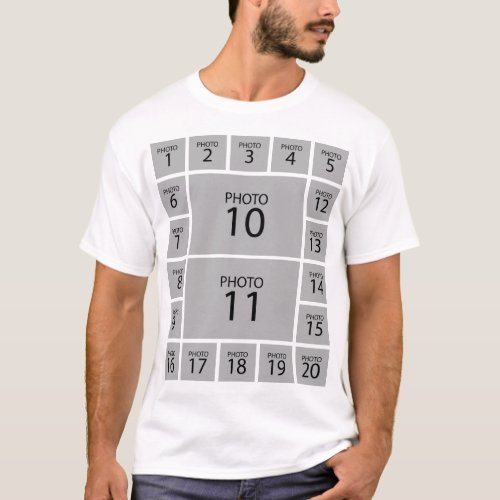 Create your own Personalized 20 PHOTO COLLAGE T_Shirt