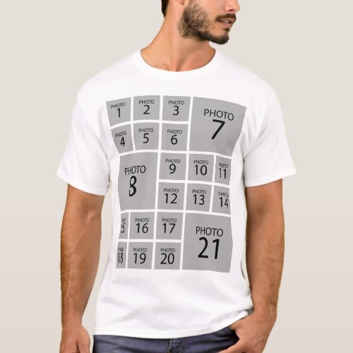 Create your own Personalized 21 PHOTO COLLAGE T_Shirt