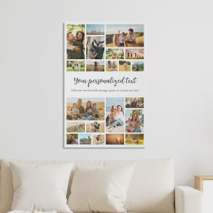 Create Your Own Personalized 22 Photo Collage Faux Canvas Print