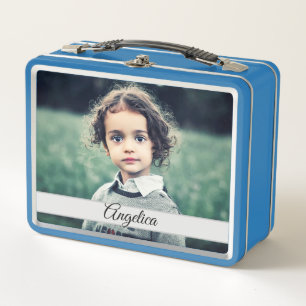 Create your Own Personalized 2 Photos Metal Lunch Box