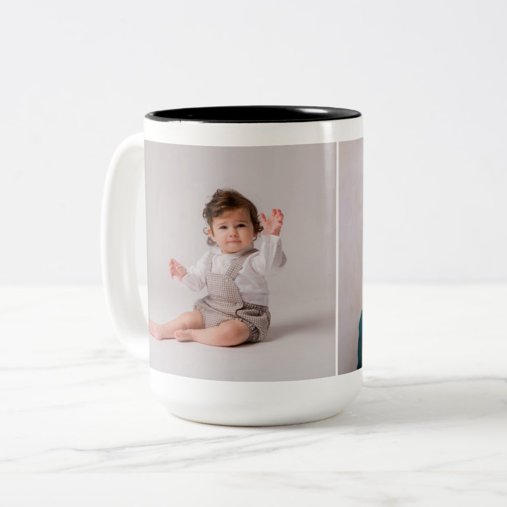 Discover Create Your Own Personalized 2 Photos Two-Tone Coffee Mug