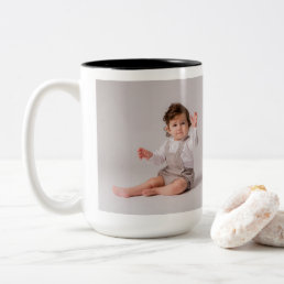Create Your Own Personalized 2 Photos Two-Tone Coffee Mug