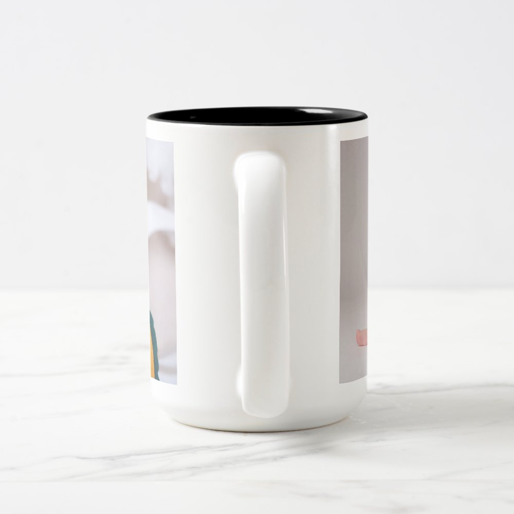 Disover Create Your Own Personalized 2 Photos Two-Tone Coffee Mug