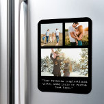 Create Your Own Personalized 3 Photo and Quote Magnet<br><div class="desc">Create your own custom photo and quote magnet. Features three of your photos and personalized text in minimalist typewriter typography.</div>