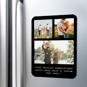 Create Your Own Personalized 3 Photo and Quote Magnet