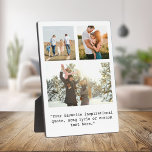 Create Your Own Personalized 3 Photo and Quote Plaque<br><div class="desc">Create your own custom photo and quote plaque. Features three of your photos and personalized text in minimalist typewriter typography.</div>