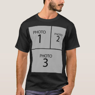 Create your own Personalized 3 PHOTO COLLAGE T-Shirt