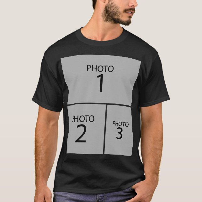 Create your own Personalized 3 PHOTO COLLAGE T-Shirt (Front)