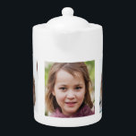 Create Your Own Personalized 3 Photo Teapot<br><div class="desc">Square photos of your family or kids  on  the teapot. Fun gift mug at Christmas,  Thanksgiving or birthdays</div>