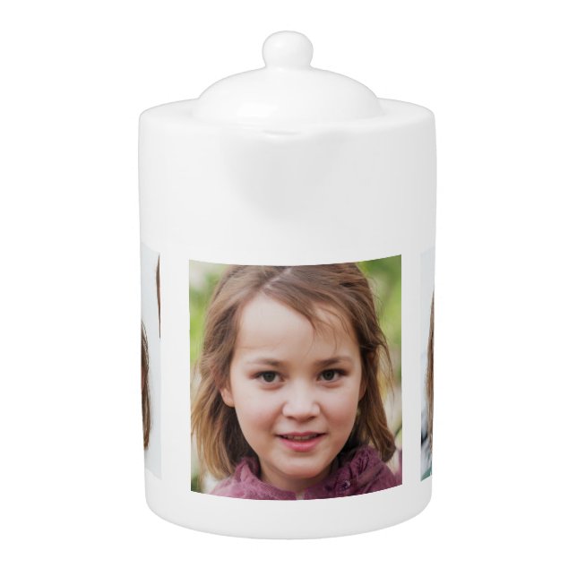 Create Your Own Personalized 3 Photo Teapot (Front)