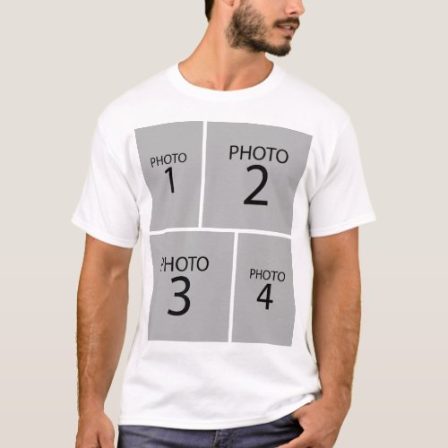 Create your own Personalized 4 PHOTO COLLAGE T_Shirt