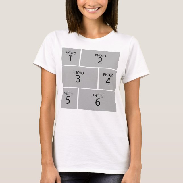 Create your own Personalized 6 PHOTO COLLAGE  T-Shirt (Front)