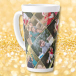 Create Your Own Personalized 6 Photo Collage Text Latte Mug<br><div class="desc">Create your own custom, personalized, beautiful elegant faux gold script typography font, Birthday / Christmas / New Years 6 photo collage with faux gold background, strong ceramic, microwave and dishwasher safe, coffee latte photo mug. To customize, simply type in your greetings or name or text, and add 6 of your...</div>