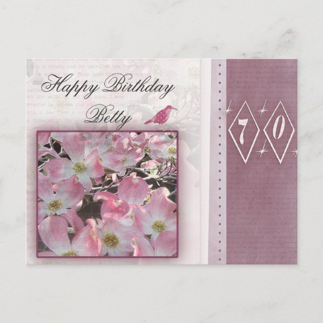 Create your own personalized 70th birthday postcard (Front)