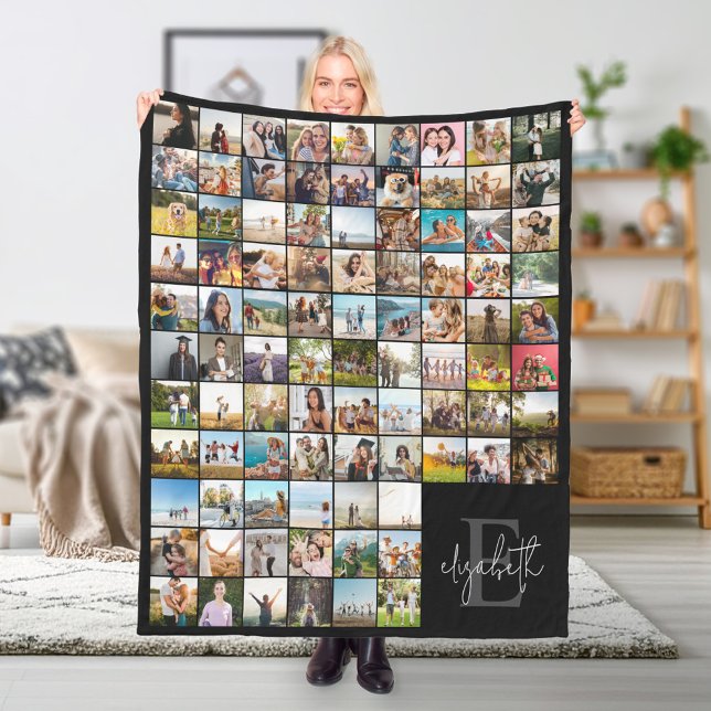 Create Your Own Personalized 90 Photo Collage Fleece Blanket (Creator Uploaded)