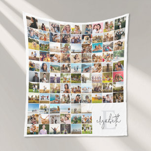 Create Your Own Personalized 90 Photo Collage Fleece Blanket