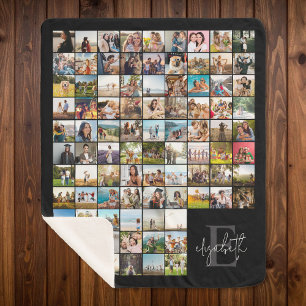 Create Your Own Personalized 90 Photo Collage Sherpa Blanket