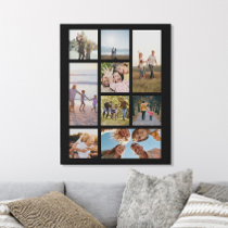 Create Your Own Personalized 9 Photo Collage Faux Canvas Print