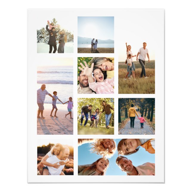 Create Your Own Personalized 9 Photo Collage Print (Front)